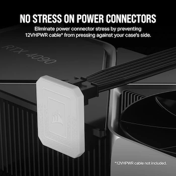 Imagen 4 de Corsair CP-8920335 Puente de Alimentación PCIe 5.0 12VHPWR GPU Adaptador de Ángulo Recto Negro para NVIDIA GeForce RTX 40 Series, Dimensiones 4.55 x 3.94 x 1.83 cm, Peso 27.22 g