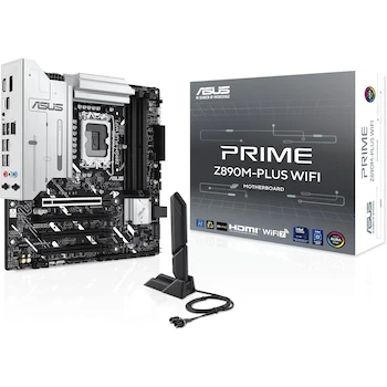 Imagen de referencia para ASUS Prime Z890M-PLUS WiFi - Tarjeta Madre mATX LGA1851 Intel Z890 DDR5 WiFi 7 Aura Sync