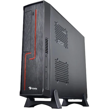 Imagen 3 de Stylos Gabinete de Oficina Keelan Slim ITX Slim-Desktop Mini ITX con 2xUSB 1.0, 1xUSB 3.0, Puerto 3.5mm, Línea Roja y Fuente de Poder 550W