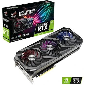Imagen 2 de ASUS Tarjeta Gráfica NVIDIA GeForce RTX 3070 Ti Serie ROG Strix Modelo ROG-STRIX-RTX3070TI-O8G-GAMING Edición OC 8GB GDDR6X Color Negro con Iluminación RGB Tamaño 318.26 x 139.95 x 57.78 mm 2.9 Slot