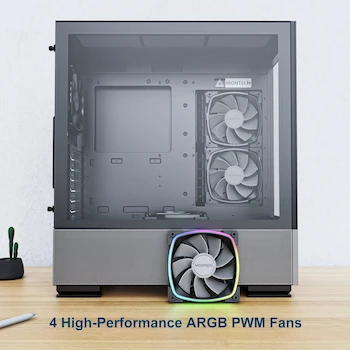 Imagen 4 de Montech Sky Two Negro ATX Gaming Mid Tower Estuche para Computadora Tipo C, Modelo B0BNT962NF, Serie Sky, Compatible con ATX/Micro-ATX/Mini-ITX, Altura 19.29 Pulgadas, Torre Mediana, Origen China