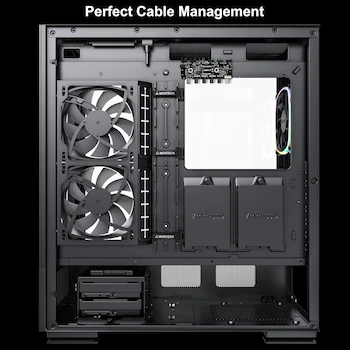 Imagen 5 de Montech Sky Two Negro ATX Gaming Mid Tower Estuche para Computadora Tipo C, Modelo B0BNT962NF, Serie Sky, Compatible con ATX/Micro-ATX/Mini-ITX, Altura 19.29 Pulgadas, Torre Mediana, Origen China