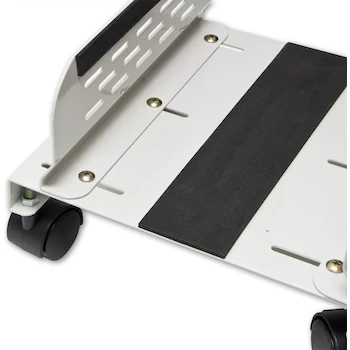 Imagen 2 de Syba Mobile Desktop Tower Computer Floor Stand Rolling Caster Wheels Steel White Adjustable Width 6 to 10 Inches SY-ACC65056