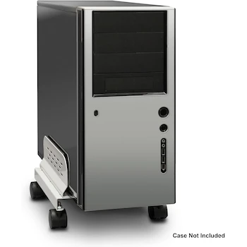 Imagen 4 de Syba Mobile Desktop Tower Computer Floor Stand Rolling Caster Wheels Steel White Adjustable Width 6 to 10 Inches SY-ACC65056