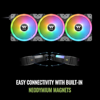 Imagen 3 de Thermaltake SWAFAN EX 14 RGB PC Ventilador de refrigeración, paquete de 3, CL-F144-PL14SW-A, 140 mm, negro