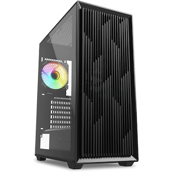 Imagen de referencia para Sharkoon VK2 RGB Black Mid-Tower ATX PC Case - Dimensions: 40.4 x 20.6 x 48.7 cm, Weight: 6.1 kg, Drive Bays: 2 x 3.5" & 4 x 2.5", Expansion Slots: 7, Max GPU Length: 37.5 cm, Max CPU Cooler Height: 16 cm, Max PSU Length: 21 cm