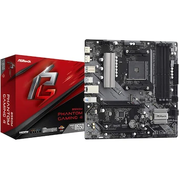 Imagen de referencia para ASRock B550M Phantom Gaming 4 - Placa Base Micro ATX AMD B550 Socket AM4 Negra