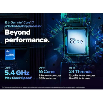 Imagen 2 de Intel Core i7-13700K BX8071513700K - 13th Gen Raptor Lake - Procesador Desktop Unlocked 16 Cores (8P+8E) LGA 1700