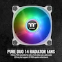 Miniatura de Thermaltake Pure Duo 140 mm ARGB White CL-F098-PL14SW-B Ventilador de Caja/Radiador con 2 Anillos de Luz 18 LED Direccionables 9 Aspas Rodamiento Hidráulico (Pack de 2)