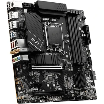 Imagen 3 de MSI PRO B760M-A WIFI DDR4 LGA 1700 mATX Motherboard, Intel B760 Chipset, Supports 12th/13th/14th Gen Intel Processors, Black, 128GB Max DDR4 Memory, Size 243.84mm x 243.84mm