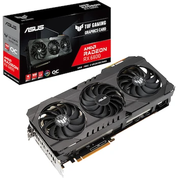 Imagen de referencia para ASUS TUF Gaming Tarjeta Gráfica AMD Radeon RX 6800 OC Edition 16GB GDDR6, Modelo: TUF-RX6800-O16G-GAMING, Serie: TUF Gaming, Color: Grisáceo, Capacidad: 16GB GDDR6, Dimensiones: 32 x 14.02 x 5.78 cm, Peso: 1.7 kg, ASIN: B08P3YT3MY