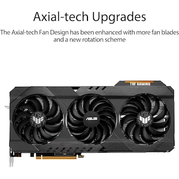 Imagen 2 de ASUS TUF Gaming Tarjeta Gráfica AMD Radeon RX 6800 OC Edition 16GB GDDR6, Modelo: TUF-RX6800-O16G-GAMING, Serie: TUF Gaming, Color: Grisáceo, Capacidad: 16GB GDDR6, Dimensiones: 32 x 14.02 x 5.78 cm, Peso: 1.7 kg, ASIN: B08P3YT3MY