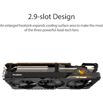 Imagen 3 de ASUS TUF Gaming Tarjeta Gráfica AMD Radeon RX 6800 OC Edition 16GB GDDR6, Modelo: TUF-RX6800-O16G-GAMING, Serie: TUF Gaming, Color: Grisáceo, Capacidad: 16GB GDDR6, Dimensiones: 32 x 14.02 x 5.78 cm, Peso: 1.7 kg, ASIN: B08P3YT3MY