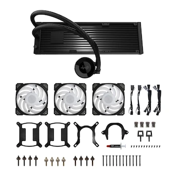 Imagen 4 de InWin MR36 AIO Enfriador Líquido 360 mm, Cabezal Giratorio ARGB, Radiador 360 mm, 3 Ventiladores ARGB PWM 120 mm, Compatible AMD Ryzen AM5/AM4 e Intel LGA 1700/1200