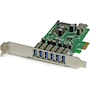 Miniatura de StarTech.com PEXUSB3S7 7-Port Green PCI Express USB 3.0 Expansion Card - Standard and Low-Profile - 6 External and 1 Internal Ports - Dimensions 4.7" H x 0.6" W x 4.1" L - Weight 2.50 oz