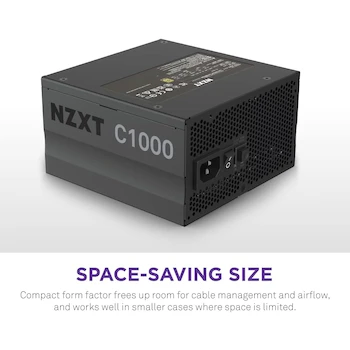 Imagen 5 de NZXT C1000 (2022) PA-0G1BB-US Fuente de Alimentación 1000W 80+ Gold Totalmente Modular ATX Gaming Cables con Funda Color Negro