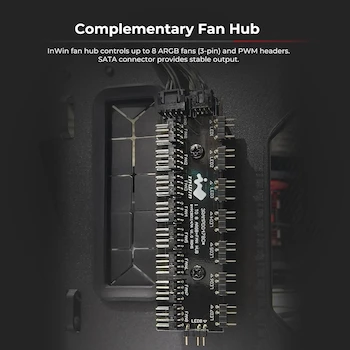 Imagen 3 de InWin ModFree Base Edition IW-CS-MFBASE-BLK, Negro, Carcasa de Torre Completa E-ATX (hasta 12" x 13"), Materiales SGCC Vidrio Templado ABS, Dimensiones 411.5x261.8x531mm, Peso 9.2kg