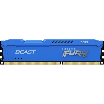 Imagen 2 de Memoria RAM Kingston FURY Beast KF318C10B/4 4GB (1x4GB) DDR3 SDRAM 1866MHz CL10 1.5V 240 Pines 1Rx8 UDIMM para PC de Escritorio Color Azul