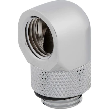 Imagen 2 de Corsair Hydro X Series CX-9055008-WW, Adaptador Giratorio de 90°, Paquete Doble, Roscas de Puerto BSPP G1/4 Pulgadas, Chapado en Cromo