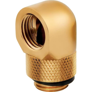 Imagen de referencia para Corsair Hydro X Series CX-9055010-WW Adaptador Giratorio de 90° Paquete Doble Rosca BSPP G1/4 Pulgadas Latón Macizo Color Dorado