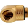 Miniatura de Corsair Hydro X Series CX-9055010-WW Adaptador Giratorio de 90° Paquete Doble Rosca BSPP G1/4 Pulgadas Latón Macizo Color Dorado