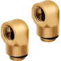 Miniatura de Corsair Hydro X Series CX-9055010-WW Adaptador Giratorio de 90° Paquete Doble Rosca BSPP G1/4 Pulgadas Latón Macizo Color Dorado