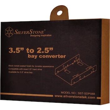 Imagen 3 de SilverStone Tek SDP08B Convertidor de Bahía 3.5" a 2 x 2.5" HDD/SSD Negro