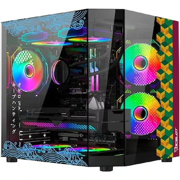 Imagen de referencia para Gabinete Ocelot Gaming Black Mizu – Edición Especial – Mini Torre M-ATX/ITX – Refrigeración Líquida hasta 240 mm – GPU hasta 340 mm – CPU Cooler hasta 165 mm – Soporte hasta 8 Ventiladores de 120 mm