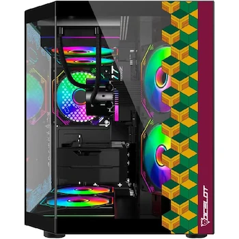 Imagen 3 de Gabinete Ocelot Gaming Black Mizu – Edición Especial – Mini Torre M-ATX/ITX – Refrigeración Líquida hasta 240 mm – GPU hasta 340 mm – CPU Cooler hasta 165 mm – Soporte hasta 8 Ventiladores de 120 mm