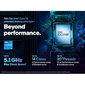 Imagen 2 de Intel Core i5-13600K BX8071513600K - 13th Gen Raptor Lake - Procesador Desktop 14 Cores (6P+8E) Unlocked LGA 1700