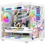 Miniatura de Gabinete Ocelot Gaming White Storm 5 Blanco – Mini Torre M-ATX/ITX – Doble Cristal Templado Frontal y Lateral – Serie White Storm