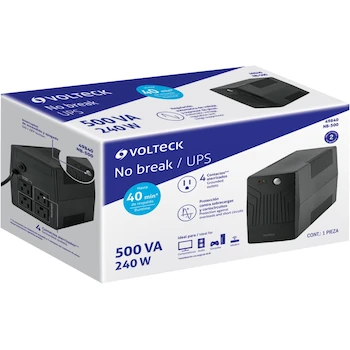 Imagen 2 de Volteck NB-500 No Break 500 VA / 240 W con 4 Contactos con Alarma Sonora y Visual