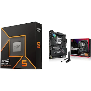 Imagen de referencia para AMD Ryzen 9000 Series Ryzen 5 9600X 6-Core 12-Thread 3.9GHz Base 5.4GHz Boost 32MB L3 Cache 65W AM5 Desktop Processor with Radeon Graphics + ASUS ROG Strix B850-F Gaming WiFi AMD B850 Chipset ATX AM5 Socket Deep Black PCB Motherboard Bundle