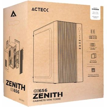 Imagen 5 de Gabinete Mini Torre Zenith GI656 MAX MB M-ATX Full Metálico Frente Sólido Negro (Blanco)