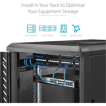 Imagen 4 de StarTech.com CABSHELF1U10 Estante Fijo 1U Profundidad 10" Negro para Rack 19" Universal Cantilever Tray
