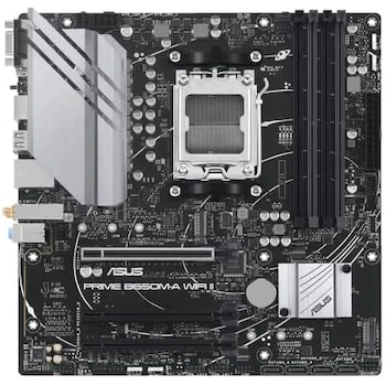 Imagen de referencia para ASUS Prime B650M-A WiFi II Tarjeta Madre, Serie Prime, Formato Micro ATX, Socket AM5, Chipset AMD B650, Color Negro, Memoria DDR5 4x DIMM Máx. 192GB, Wi-Fi 6 Integrado, Dimensiones 244mm x 244mm, ASIN B0CLMHNB3F