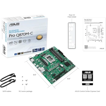 Imagen 3 de ASUS Pro Q870M-C-CSM Micro-ATX mATX Q870 Business Motherboard para Intel Core Ultra (Serie 2) con Soporte vPro
