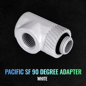 Imagen 2 de Thermaltake Pacific SF Adaptador 90 Grados Blanco DIY LCS Accesorios G1/4 Male to Female CL-W396-CU00WT-A
