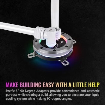 Imagen 3 de Thermaltake Pacific SF Adaptador 90 Grados Blanco DIY LCS Accesorios G1/4 Male to Female CL-W396-CU00WT-A