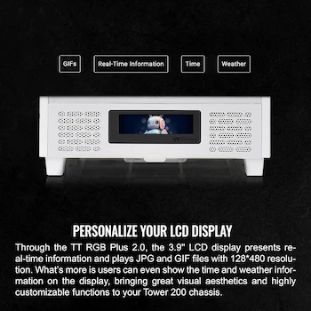 Imagen 4 de Thermaltake Tower 200 Series - Kit de Panel LCD para Nieve, Pantalla LCD de 3.9 Pulgadas, Modelo AC-066-OO6NAN-A1