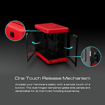 Imagen 2 de GAMDIAS NESO P1 BR Funda para PC RGB Vidrio Templado Panorámico Dual Chamber, 2 Vías Vertical y Horizontal, Apertura un Toque, Soporte AIO 420mm