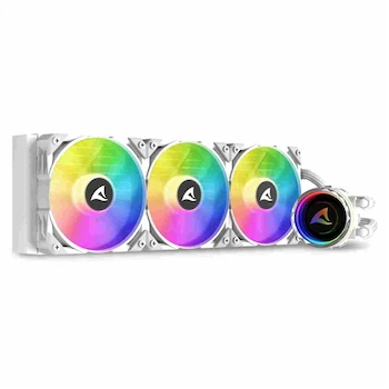 Imagen alusiva al producto Sharkoon S90 RGB AIO Refrigeración Líquida Blanca 360mm Tipo 360