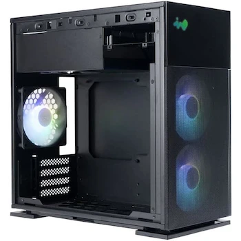 Imagen alusiva al producto InWin 327 Micro ATX Chasis de Computadora para Juegos Negro con 3 Ventiladores Luna AL120 ARGB, Modelo 327, Serie 327, Torre Mediana, Dimensiones 39.12 x 18.8 x 38.1 cm, Peso 7 kg
