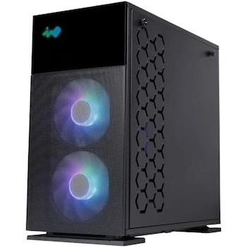 Imagen 4 de InWin 327 Micro ATX Chasis de Computadora para Juegos Negro con 3 Ventiladores Luna AL120 ARGB, Modelo 327, Serie 327, Torre Mediana, Dimensiones 39.12 x 18.8 x 38.1 cm, Peso 7 kg