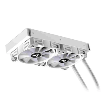 Imagen 3 de Sharkoon S80 Blanco RGB AIO, Modelo SHA-S80 RGB AIO WT, Radiador de 240 mm, Dimensiones 27.2 cm x 12.1 cm x 2.75 cm, Peso 1.5 kg