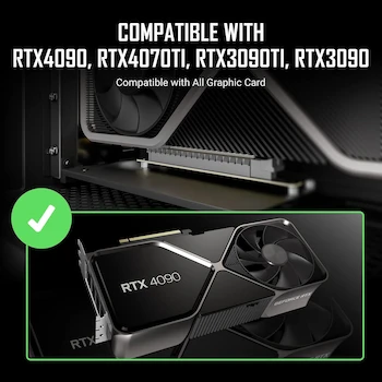 Imagen 3 de Antec AT-RCAB-W200-PCIE4-RTX40 PCI-E 4.0 x16 Riser Cable Blanco 200mm Flexible 90 Grados Adaptador Alta Velocidad Serie RTX40