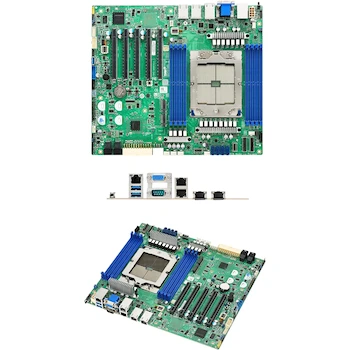 Imagen de referencia para Tyan S8050GM4NE-2T Placa Base de Servidor, 1 zócalo SP5 para CPU AMD EPYC 9004, Dimensiones 12 x 10.5 Pulgadas, 8 Ranuras DIMM DDR5-4800, 12 Puertos SATA, 5 Ranuras PCIe 5.0 x16