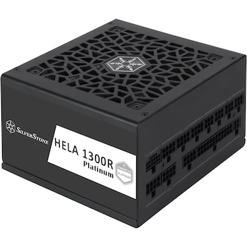 Imagen de referencia para SilverStone Technology HELA 1300R Platinum ATX 3.0 / PCIe Gen 5 1300W Fuente de alimentación Totalmente Modular, Modelo SST-HA1300R-PM, Dimensiones 15 x 14 x 8.6 cm
