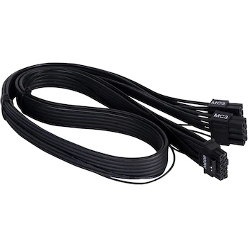 Imagen alusiva al producto SilverStone Technology SST-PP14-EPS Dual EPS 8 Pin (PSU) a 12+4 Pin (GPU) 12VHPWR PCIe Gen5 Cable para Fuentes SilverStone 3ª Generación