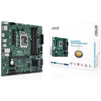 Imagen 2 de ASUS Pro Q670M-C-CSM LGA 1700 mATX Tarjeta Madre (Intel 12ª Generación y vPro, Serie CSM Comercial, Color Negro)